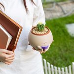 Personalized Cute Pot Reading Book Planter with Name Home Decor Birthday Housewarming Gift for Bookworm Plant Lover