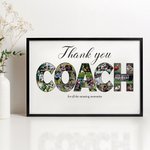 Personalised Thank You Coach 18 Photos Collage Canvas Painting Wall Art with Text Home Decor Birthday Retirement Team Appreciation Gift for Coach