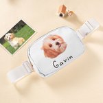 Sac de Taille Imperméable Personnalisé avec Photo et Nom Animaux Sac avec Sangle Ajustable Cadeau Anniversaire pour Amoureux d'Animal de Compagnie