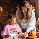 Personalizada Lindo Perro Fantasma Calabaza Unisex Niño Adulto Sudadera con Nombre Halloween Acción de Gracias Regalo para la Familia