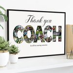 Personalised Thank You Coach 18 Photos Collage Canvas Painting Wall Art with Text Home Decor Birthday Retirement Team Appreciation Gift for Coach