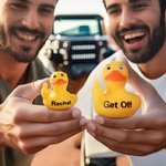 Personalized Double Middle Finger Duck with Text Desktop Decoration Interesting Car Accessory Gift for Friend Colleague