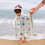 Gepersonaliseerde Zonnebril Kasteel Slippers Zachte Sneldrogende Zomer Kaap Strandlaken Met Naam Vakantie Strand Accessoires Kinderen Cadeau