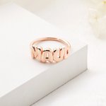 Personalized Bubble 1-6 3D Letter Ring Dainty Jewelry Birthday Mother's Day Anniversary Gift for Her