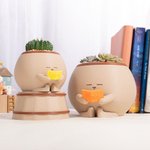 Personalized Cute Pot Reading Book Planter with Name Home Decor Birthday Housewarming Gift for Bookworm Plant Lover
