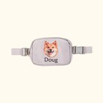 Sac de Taille Imperméable Personnalisé avec Photo et Nom Animaux Sac avec Sangle Ajustable Cadeau Anniversaire pour Amoureux d'Animal de Compagnie