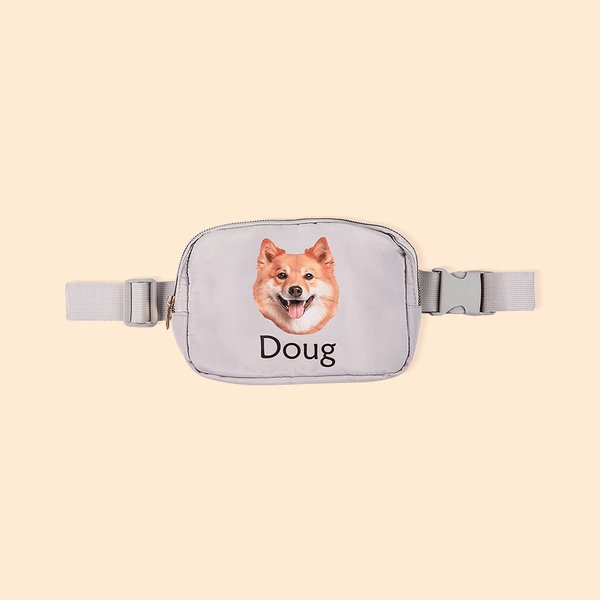 Personalised Waterproof Dog Cat Avatar Waist Bag with Name and Adjustable Strap Birthday Daily Gift for Pet Lovers