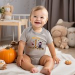 Gepersonaliseerd Schattig Spookje Baby's 1e Halloween 100% Katoenen Baby Rompertje met Naam Halloweencadeau voor Baby Meisjes Jongens Nieuwe Ouders