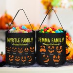 Spersonalizowana duża torba na słodycze Halloween Pumpkin Devil Face z imieniem i nazwiskiem Halloween Party Gift for Kids