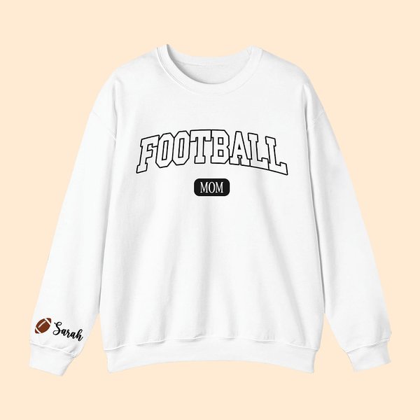 Sweat personnalisé Football Sport Maman avec 1-6 noms Multicolore Disponible Game Day Costume Birthday Gift for Women