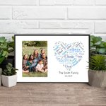 Marco de fotos de granja personalizado con 1-20 nombres en forma de corazón Colección Decoración del hogar Cumpleaños Regalo de inauguración de la casa para la familia
