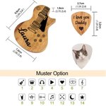 Personalisiertes Hölzernes Foto-Gitarre-Plektrum mit Aufbewahrungsbox Text Gravur Guitar Picks Geschenk für Gitarrist Musiker Geburtstag Geschenkidee