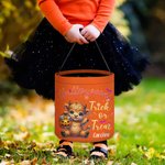 Gepersonaliseerde Pompoen Hoogland Koe Trick or Treat Grote Emmer Tas met Naam Halloween Feestcadeau voor Kinderen