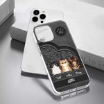 Personalizzato Retro Cartoon Cat Phone Case per iPhone con 1-3 nomi con nome Regalo di compleanno per gli amanti degli animali gatti
