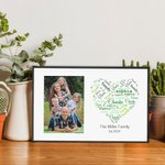 Marco de fotos de granja personalizado con 1-20 nombres en forma de corazón Colección Decoración del hogar Cumpleaños Regalo de inauguración de la casa para la familia
