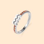 Personalizado Piedra de Nacimiento Signo de Constelación del Zodíaco Anillo de Plata de Ley Regalo de Cumpleaños para Mujer
