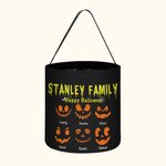 Spersonalizowana duża torba na słodycze Halloween Pumpkin Devil Face z imieniem i nazwiskiem Halloween Party Gift for Kids