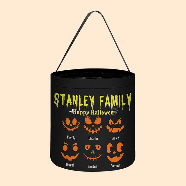 Spersonalizowana duża torba na słodycze Halloween Pumpkin Devil Face z imieniem i nazwiskiem Halloween Party Gift for Kids