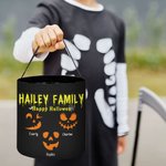 Spersonalizowana duża torba na słodycze Halloween Pumpkin Devil Face z imieniem i nazwiskiem Halloween Party Gift for Kids