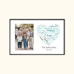 Marco de fotos de granja personalizado con 1-20 nombres en forma de corazón Colección Decoración del hogar Cumpleaños Regalo de inauguración de la casa para la familia