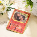 Carte Poke Classic TCG Personnalisée avec Photo Film Protecteur Collection Cartes de Jeu Cadeau Anniversaire pour Enfant Couple Amoureux des Animaux