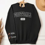 Personalized Football Sport Mom Sweatshirt with 1-6 Names Multicolour Available Game Day Costume Birthday Gift for Women