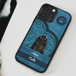 Personalizzato Retro Cartoon Cat Phone Case per iPhone con 1-3 nomi con nome Regalo di compleanno per gli amanti degli animali gatti