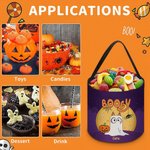 Gepersonaliseerde 1-6 Booey Ghosts Naam Snoepemmerzak met Handvat Herbruikbare Halloween Trick or Treat Feestartikelen Cadeau voor Kinderen Familie