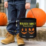 Spersonalizowana duża torba na słodycze Halloween Pumpkin Devil Face z imieniem i nazwiskiem Halloween Party Gift for Kids