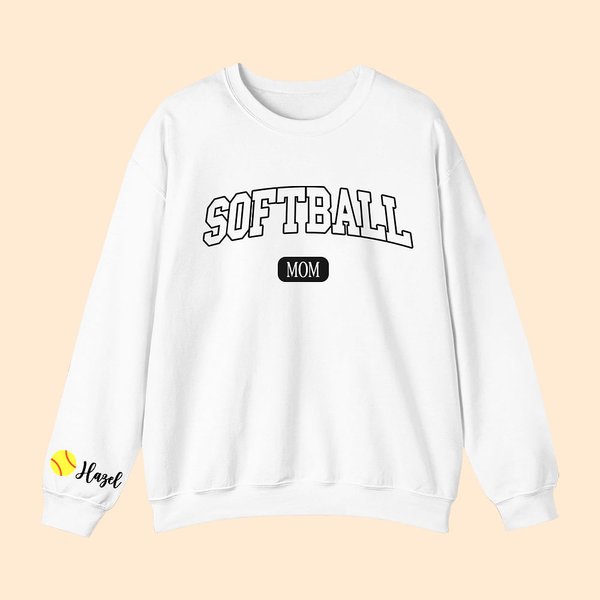 Sweat personnalisé Softball Sport Maman avec 1-6 noms Multicolore Disponible Game Day Costume Birthday Gift for Women