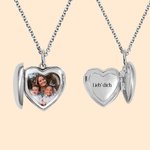 Personalisierte Fotomedaillon Halskette in Herzform mit eingraviertem Text Minimalistischer Schmuck Geburtstag Jahrestag Geschenk für Damen