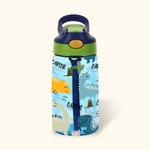 Gepersonaliseerde Leuke Cartoon Dinosaurus 17oz Naam Waterfles met Rietje en Morsvrij Deksel Terug naar School Verjaardagscadeau voor Jongens Meisjes