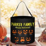 Spersonalizowana duża torba na słodycze Halloween Pumpkin Devil Face z imieniem i nazwiskiem Halloween Party Gift for Kids