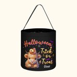 Gepersonaliseerde Pompoen Hoogland Koe Trick or Treat Grote Emmer Tas met Naam Halloween Feestcadeau voor Kinderen