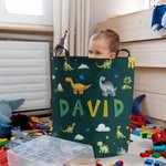 Panier de rangement en tissu Oxford imperméable avec nom Cadeau de pendaison de crémaillère pour filles et garçons