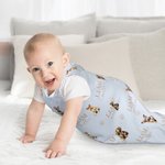 Personalizado lindo perro suave transpirable Wearable bebé sin mangas saco de dormir con nombre cumpleaños Baby Shower regalo para los recién nacidos 