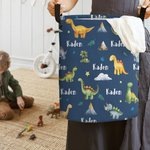 Panier de rangement en tissu Oxford imperméable avec nom Cadeau de pendaison de crémaillère pour filles et garçons