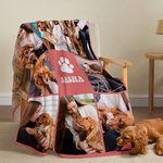 Couverture Douce Personnalisée avec Nom et Photos des Animaux de Compagnie Décoration de Canapé Cadeau Noël Anniversaire pour Amoureux de Chat Chien