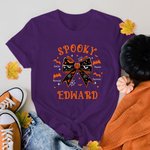 Spersonalizowana koszulka z kokardą Spooky Bat Family z 1-10 imionami i nazwiskami, dostępna w wielu kolorach Halloween Holiday Party Prezent dla mamy i babci