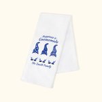 Asciugamano da tè personalizzato in cotone 100% Waffle con testo Gnomi carini e decorazione per la cucina Regalo di Hanukkah per la famiglia ebraica