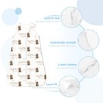 Personalizado lindo perro suave transpirable Wearable bebé sin mangas saco de dormir con nombre cumpleaños Baby Shower regalo para los recién nacidos 