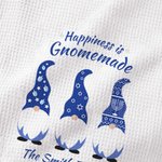 Asciugamano da tè personalizzato in cotone 100% Waffle con testo Gnomi carini e decorazione per la cucina Regalo di Hanukkah per la famiglia ebraica