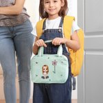 Personalisierte Cartoon-Charakter Lunch-Tasche mit Namen Geburtsblume Wärmehaltung Lunch Bag Schulanfang Arbeit Picknick Geschenk für Kinder Familie