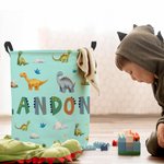Panier de rangement en tissu Oxford imperméable avec nom Cadeau de pendaison de crémaillère pour filles et garçons