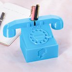 Personalized 3D Pink Doll Inspired Telephone Design Brush Holder with Name Desk Decoration Birthday Gift for Girls Kids