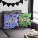 Spersonalizowana poszewka na poduszkę rodzinną z motywem Halloween z 2-10 imionami i tekstem Dekoracja domu Prezent na Halloween dla rodziny