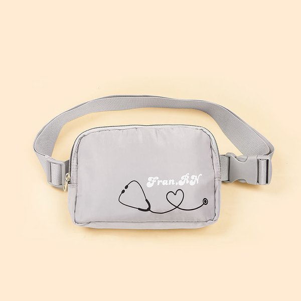 Gepersonaliseerde Stethoscoop Hart Ontwerp Verstelbare Waterdichte Taille Riem Tas met Naam Verpleegkundige Week Waardering Gift voor Verpleegkundige 