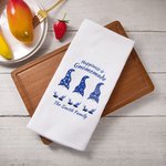 Asciugamano da tè personalizzato in cotone 100% Waffle con testo Gnomi carini e decorazione per la cucina Regalo di Hanukkah per la famiglia ebraica