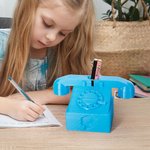 Personalized 3D Pink Doll Inspired Telephone Design Brush Holder with Name Desk Decoration Birthday Gift for Girls Kids