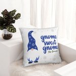 Personalized Cute Blue Gnome Throw Pillow Cover with Name Home Decor Hanukkah Gift for Jewish Family